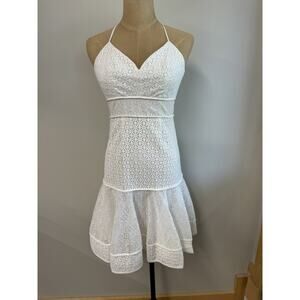 WHITE EYELET Marchesa Voyage dress‎ SZ 0 Sundress Sleeveless,Cottage Core,Purity